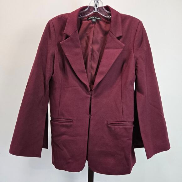 Boston Proper Beyond Travel Split Sleeve Wine Red Blazer Jacket Cape Size 6 - Picture 2 of 8